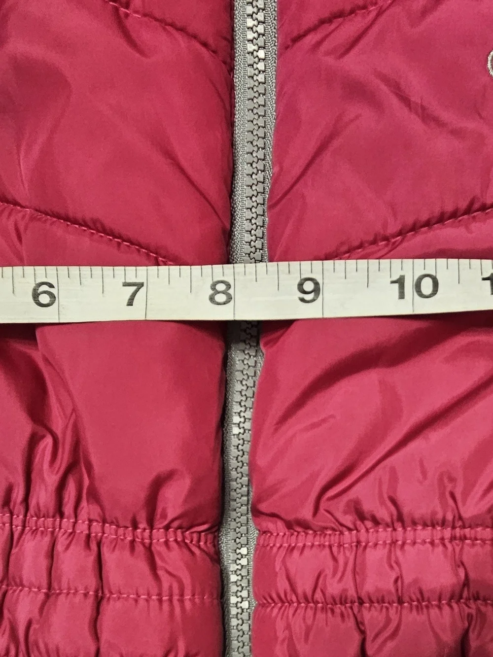 Calvin Klein Jeans Girls Pink Puffer Jacket with Gray Side Panels Flaw.See Pics!